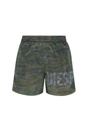 【DIESEL】 25SS RIO-41-D-POP Swim Shorts Men's Mid-length swim shorts with graphic print | Black | Diesel